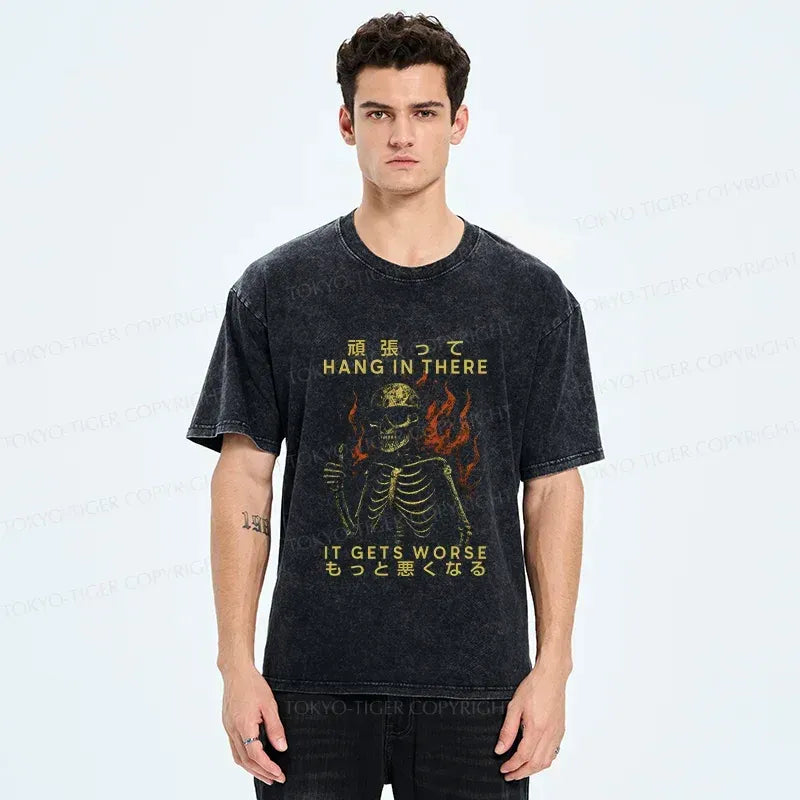 Japanese Vintage Washed T-Shirt for Daily Wear