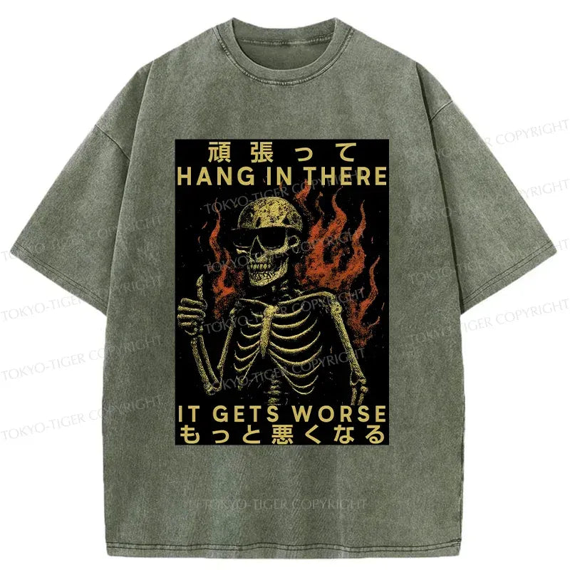 Retro Ukiyo-e Style Washed Tee for Streetwear