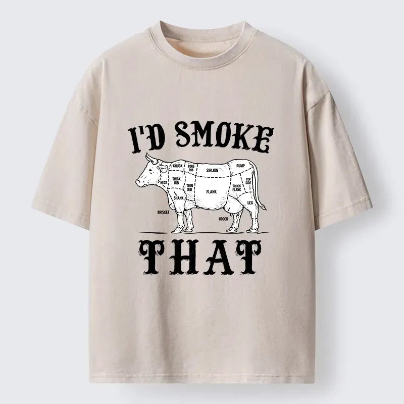 Funny BBQ Cow Butcher Chart T-Shirt for Daily Wear