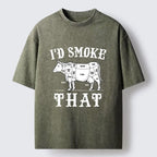 Funny BBQ Cow Butcher Chart T-Shirt for Daily Wear