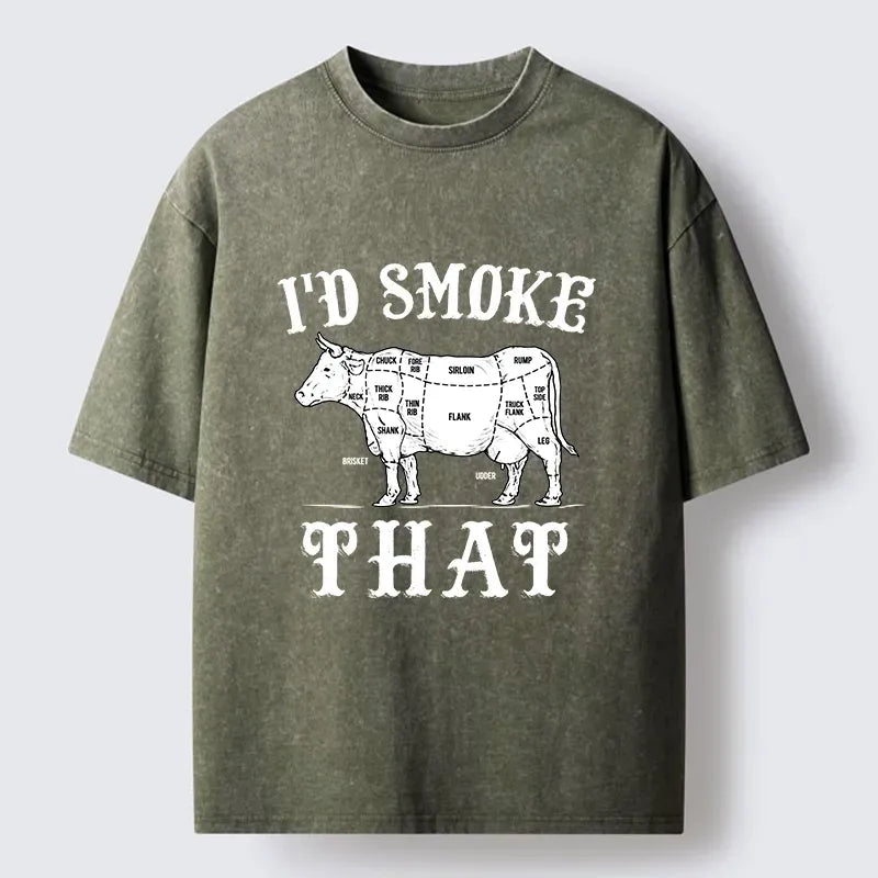 Funny BBQ Cow Butcher Chart T-Shirt for Daily Wear