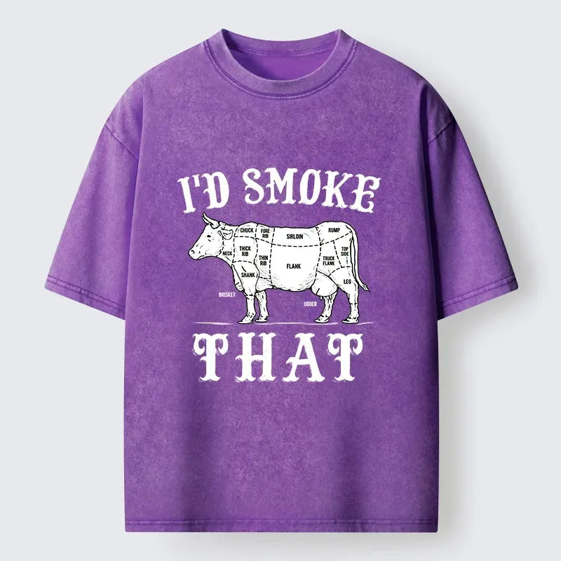 Funny BBQ Cow Butcher Chart T-Shirt for Daily Wear
