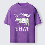 Funny BBQ Cow Butcher Chart T-Shirt for Daily Wear