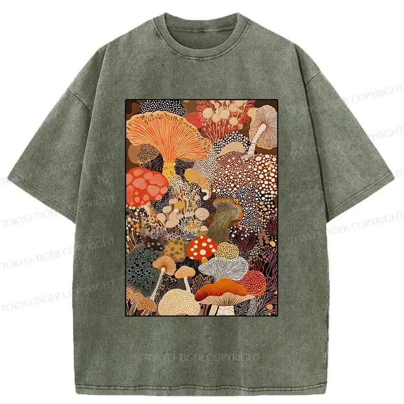 Japanese Psychedelic Mushroom Washed T-Shirt