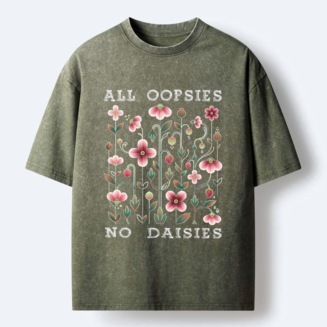 Kyoto-Lion Funny Flower£ºAll Oopsies No Daisies Washed T-Shirt