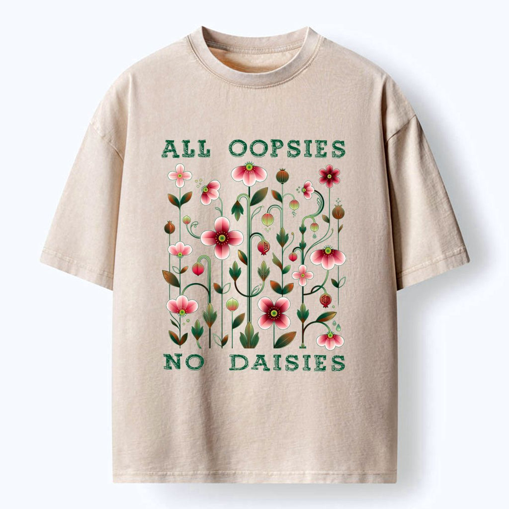 Kyoto-Lion Funny Flower£ºAll Oopsies No Daisies Washed T-Shirt