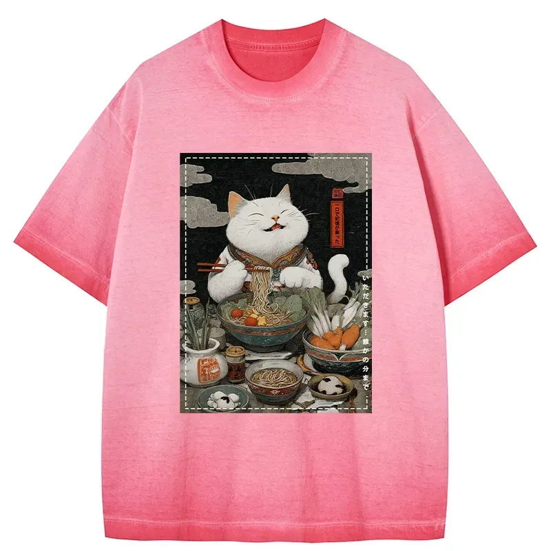 japanese ramen cat t-shirt gift idea