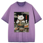 japanese ramen cat t-shirt gift idea