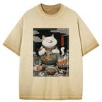 japanese ramen cat t-shirt gift idea