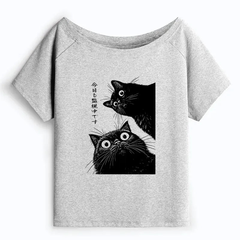 Japanese Streetwear Cat Tee with Free Shipping