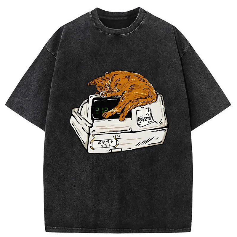 vintage Japanese cat t-shirt on sale