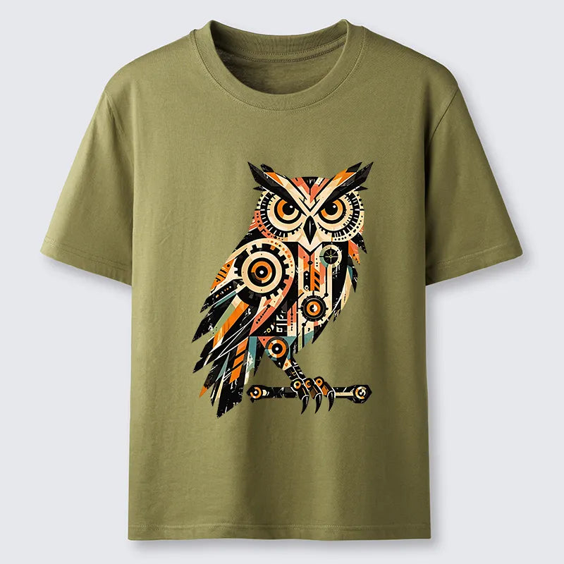 Kyoto-Lion Mechanic Gear Art Owl Classic T-Shirt