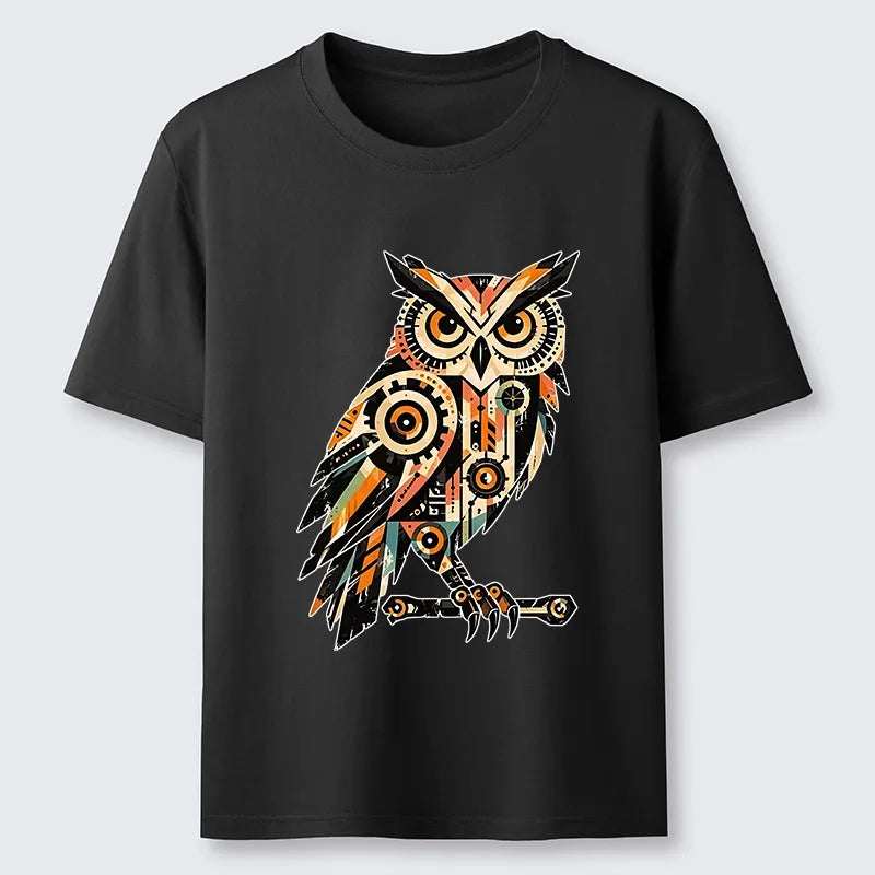 Kyoto-Lion Mechanic Gear Art Owl Classic T-Shirt