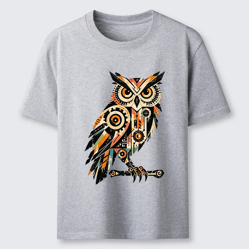 Kyoto-Lion Mechanic Gear Art Owl Classic T-Shirt