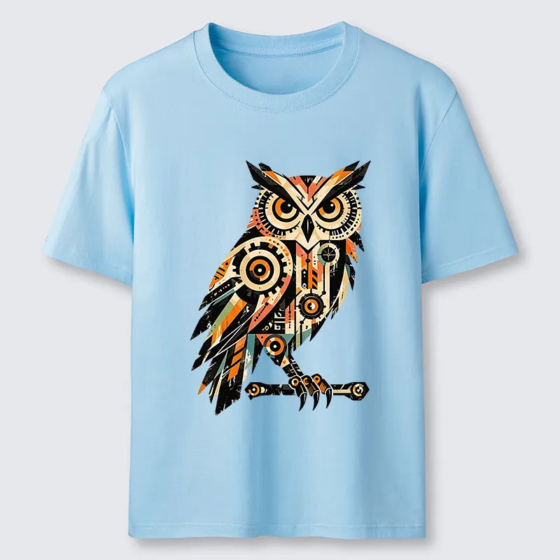 Kyoto-Lion Mechanic Gear Art Owl Classic T-Shirt