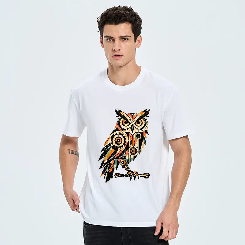 Kyoto-Lion Mechanic Gear Art Owl Classic T-Shirt