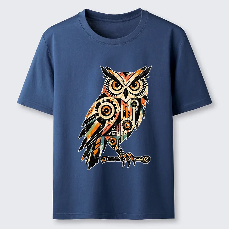Kyoto-Lion Mechanic Gear Art Owl Classic T-Shirt