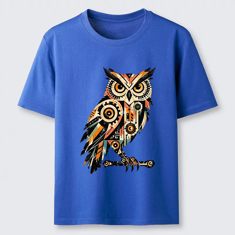 Kyoto-Lion Mechanic Gear Art Owl Classic T-Shirt