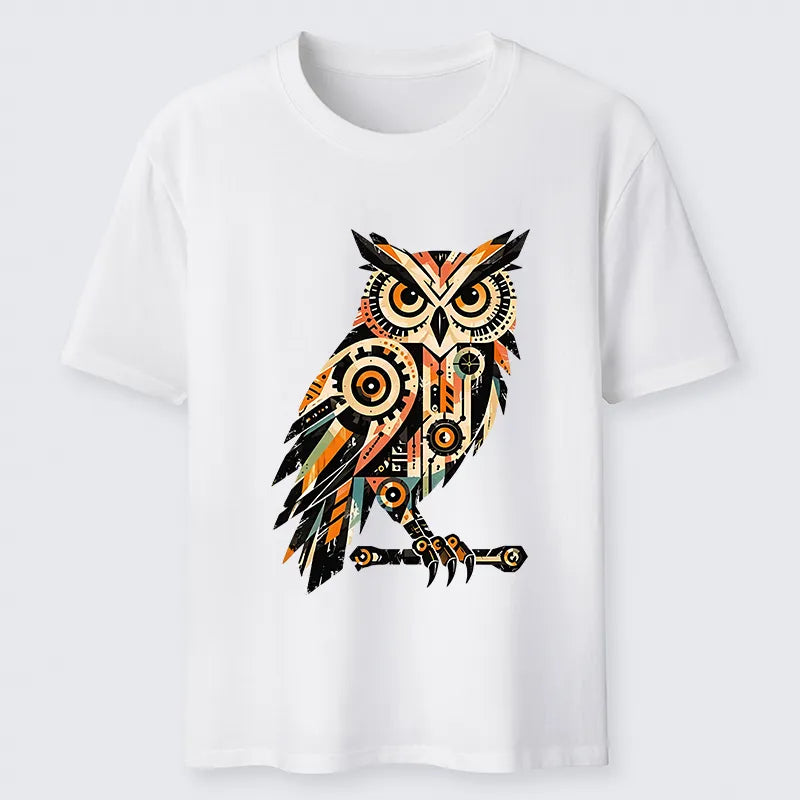 Kyoto-Lion Mechanic Gear Art Owl Classic T-Shirt