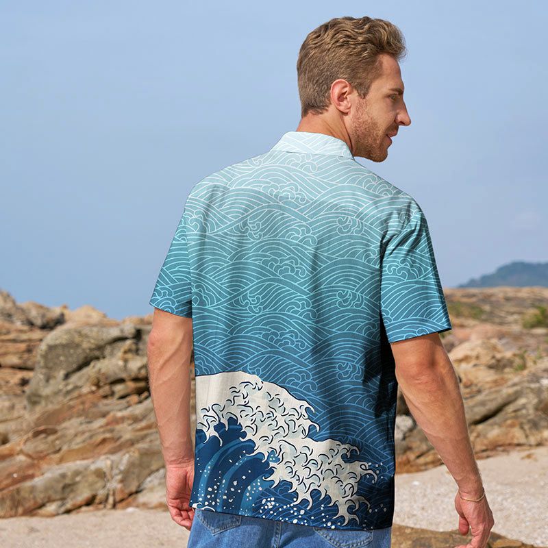 Japanese Ukiyo-e Great Wave Hawaiian Shirt