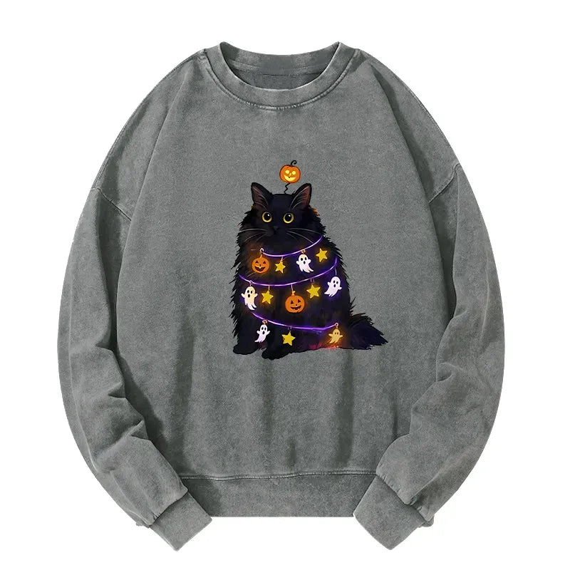 Japanese Cat Washed Sweatshirt