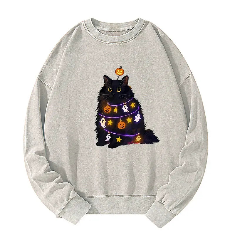 Japanese Cat Washed Sweatshirt