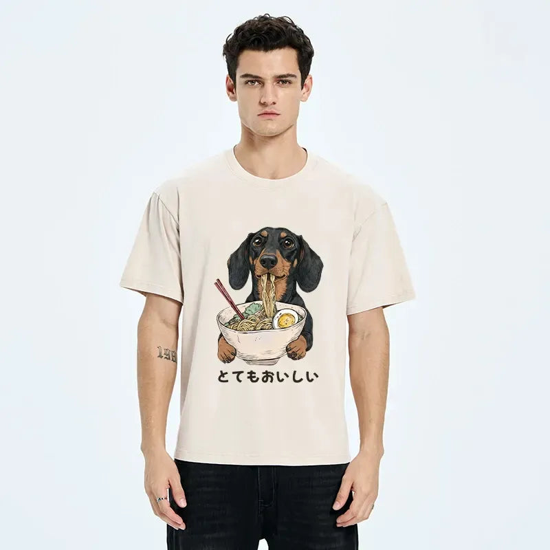 Japanese Art Washed T-Shirt for Daily Wear