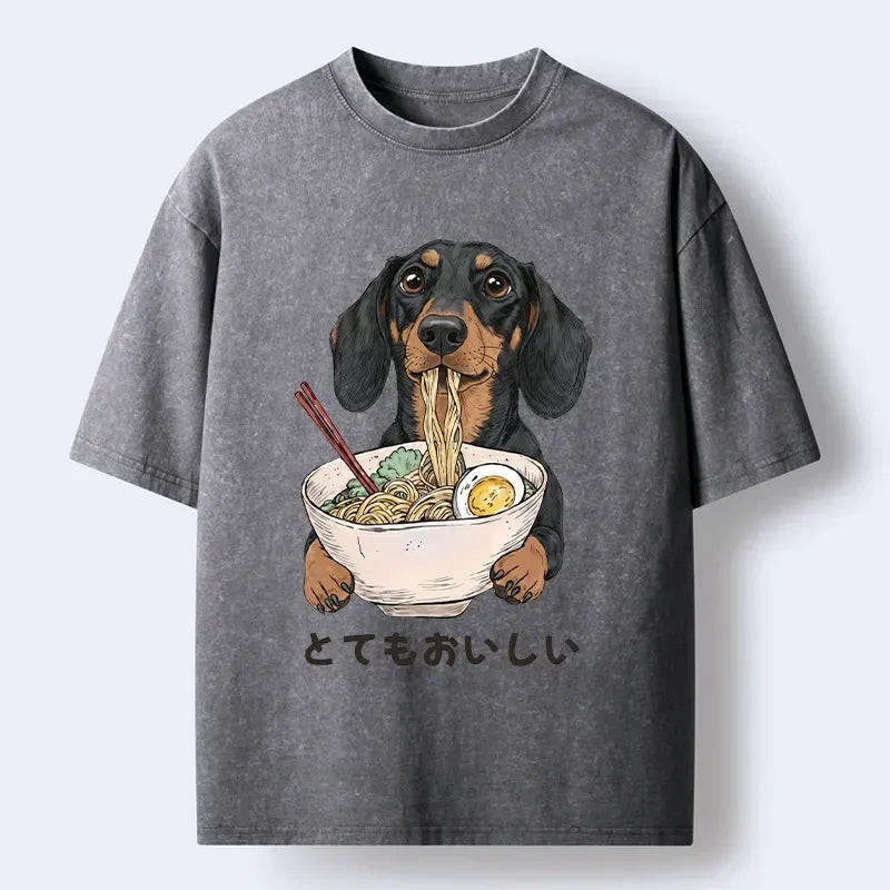 Japanese Art Washed T-Shirt for Daily Wear
