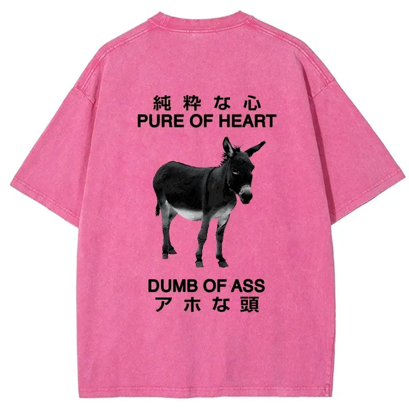 Kyoto-Lion Pure Of Heart Dumb Of Ass Back Washed T-Shirt