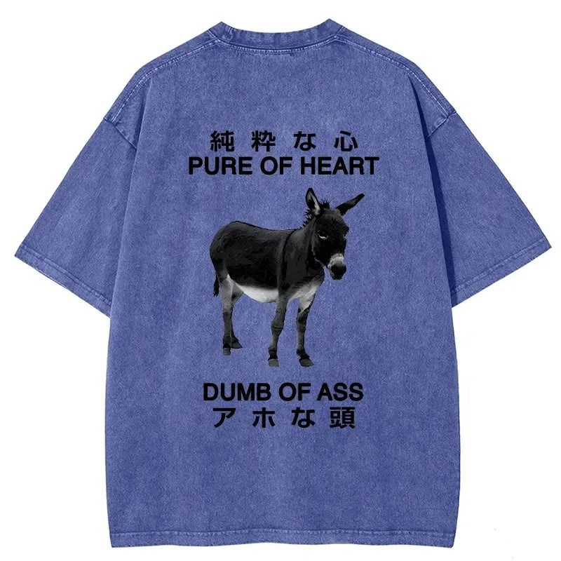 Kyoto-Lion Pure Of Heart Dumb Of Ass Back Washed T-Shirt