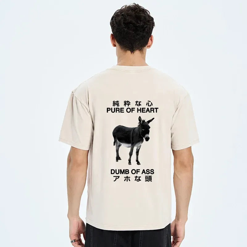 Kyoto-Lion Pure Of Heart Dumb Of Ass Back Washed T-Shirt