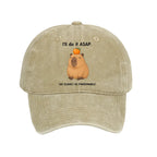 Kyoto-Lion Slow Task Capybara Meme Washed Cap