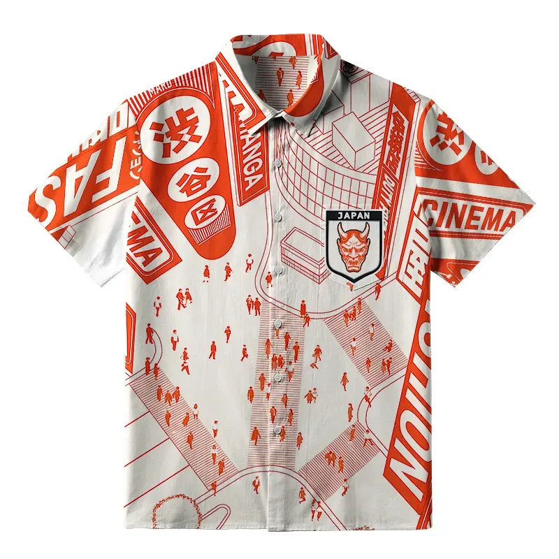 Kyoto-Lion Shibuya Crossing Button-up Shirt