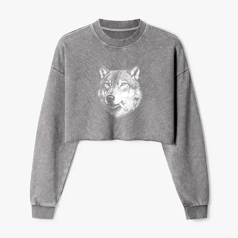 funny wolf meme sweatshirt for daily wear