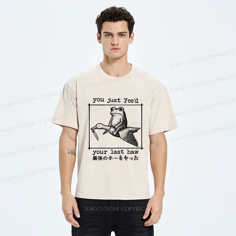 Japanese Washed T-Shirt for Summer Vacation
