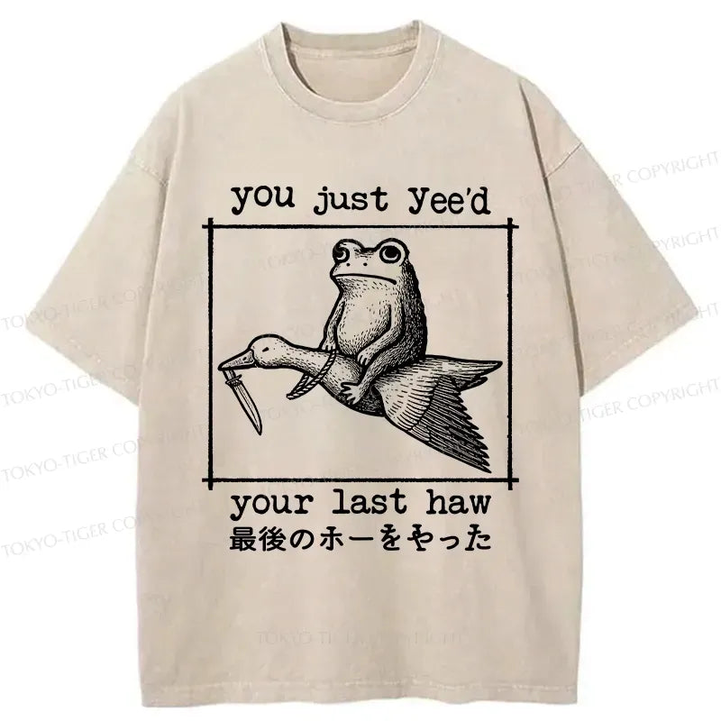 Japanese Washed T-Shirt for Summer Vacation