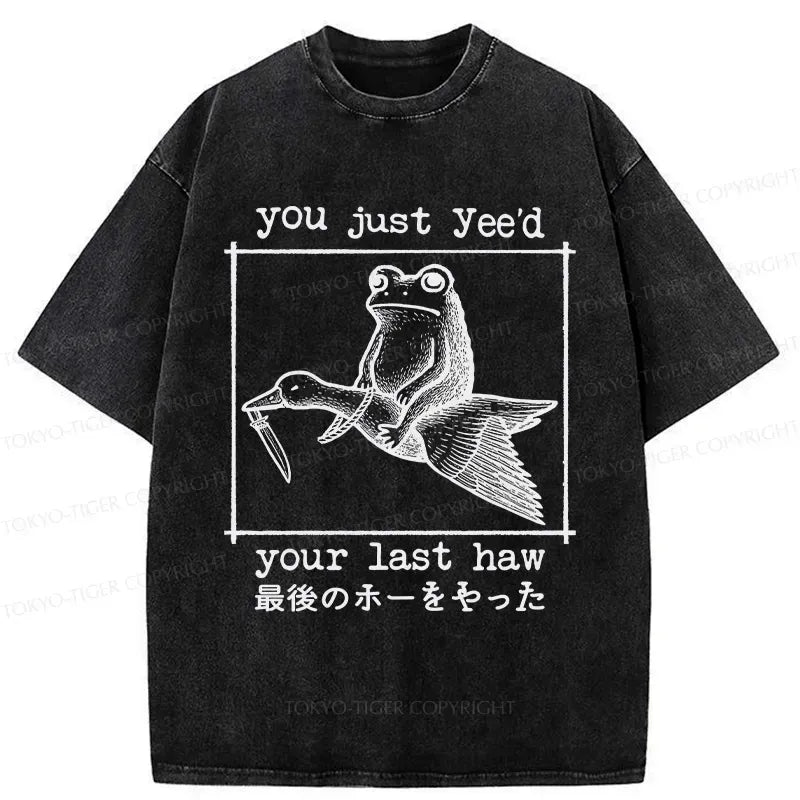 Japanese Washed T-Shirt for Summer Vacation