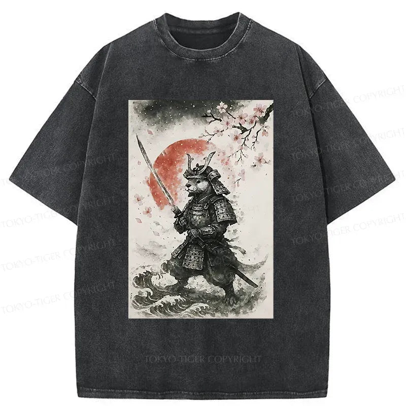 Kyoto-Lion Otter Samurai Washed T-Shirt