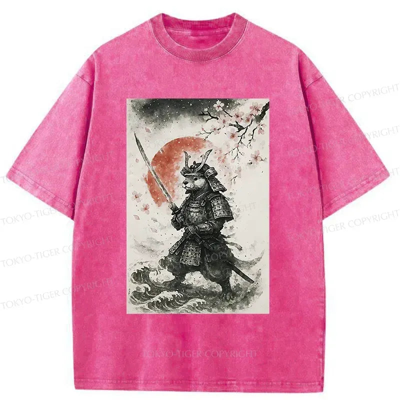 Kyoto-Lion Otter Samurai Washed T-Shirt