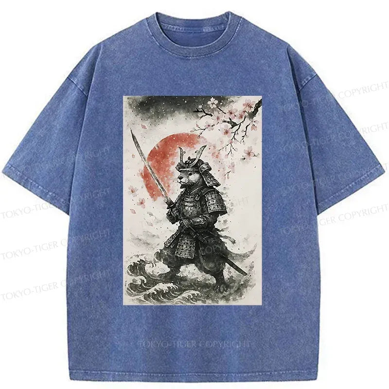 Kyoto-Lion Otter Samurai Washed T-Shirt
