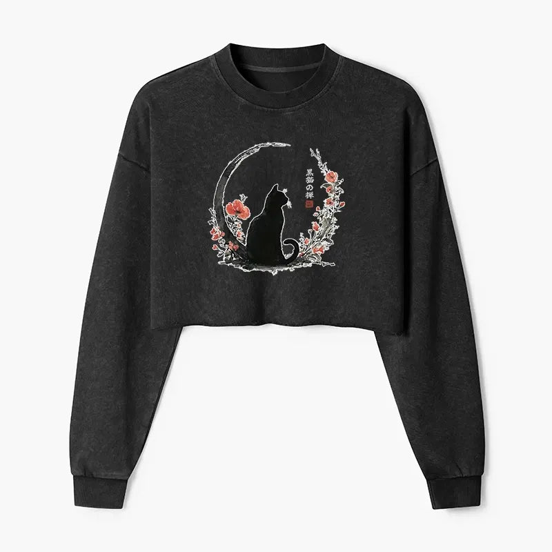trendy crop sweatshirt for spring casual wear