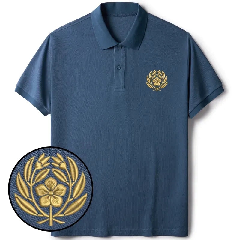 Japanese Sakura Embroidered Polo Shirt