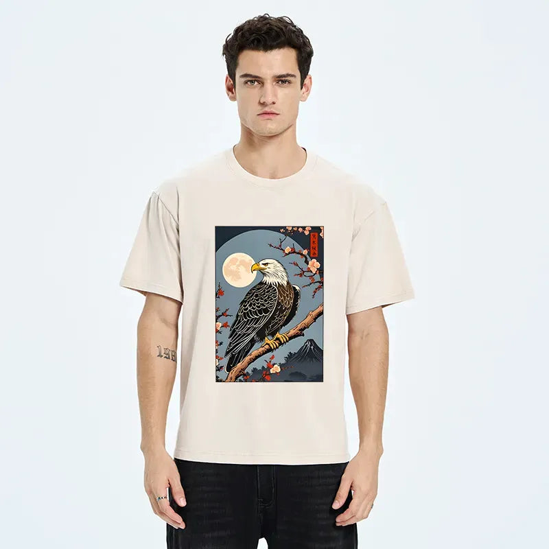 Japanese Ukiyo-e Eagle Washed T-Shirt