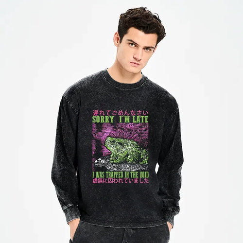 best seller Japanese washed long sleeve t-shirt