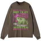 Kyoto-Lion A Frog In Distress Japanese Washed Long Sleeve T-Shirt