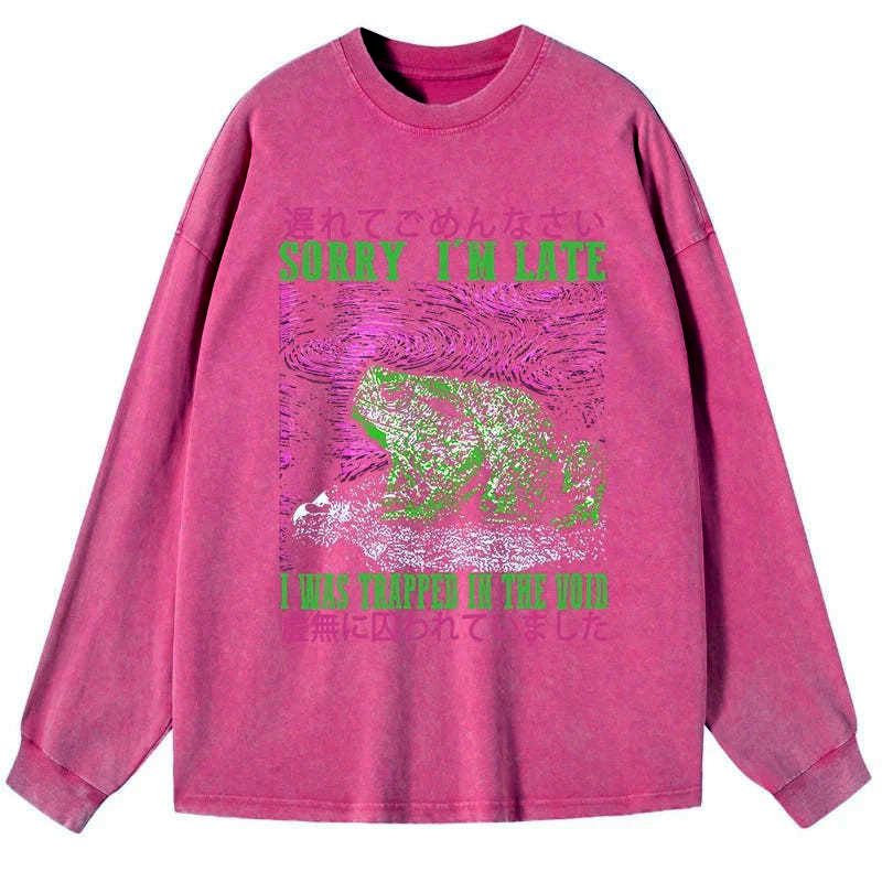 Kyoto-Lion A Frog In Distress Japanese Washed Long Sleeve T-Shirt