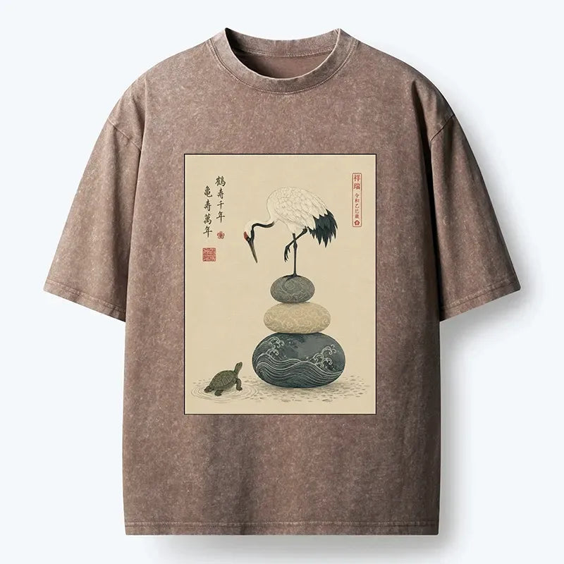 Japanese Turtle Crane Unisex T-Shirt
