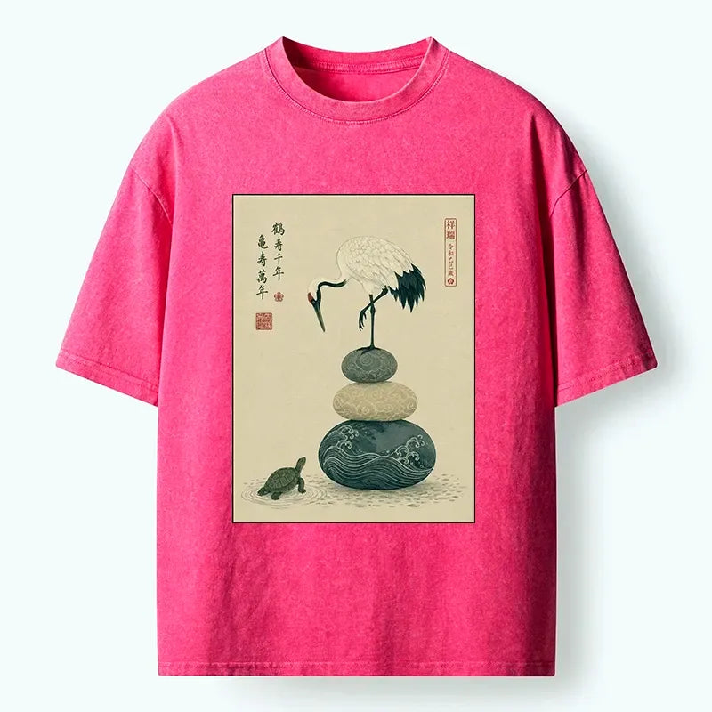 Japanese Turtle Crane Unisex T-Shirt
