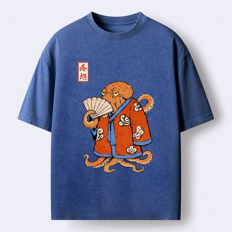 vintage japanese woodblock print tee for daily wear