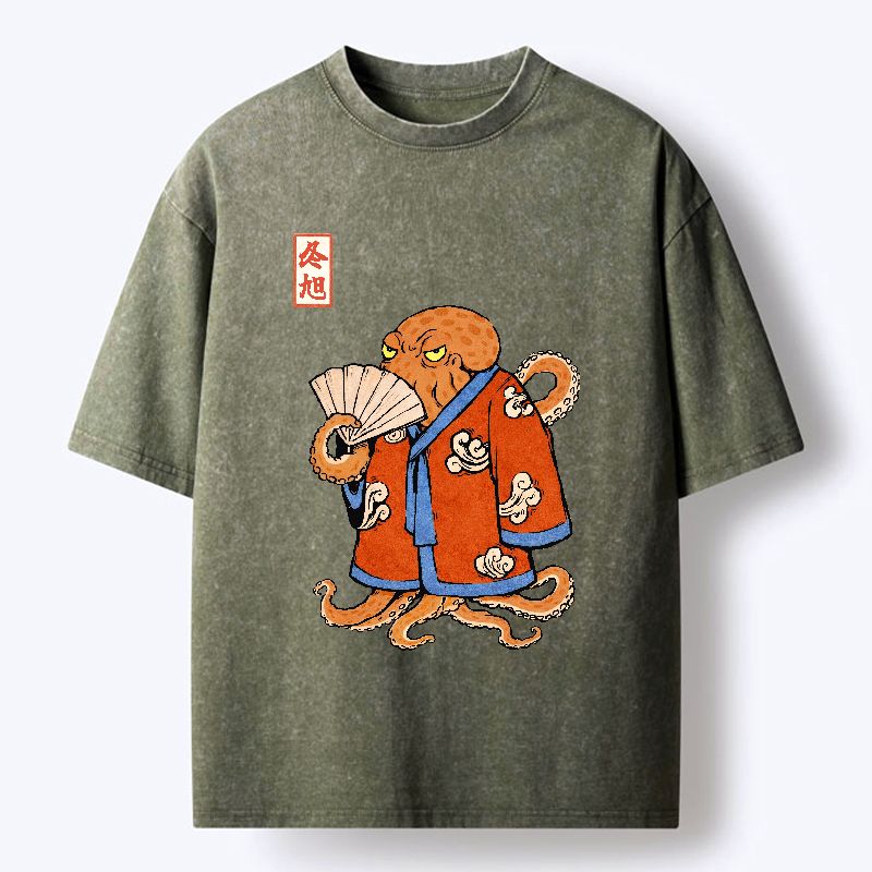 vintage japanese woodblock print tee for daily wear